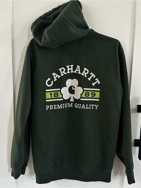 Carhartt Loose Fit Graphic Hoodie Green Shamrock Clover Men’s Small TS7240-M